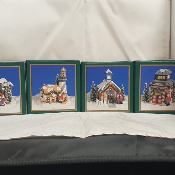 Crystal Falls Village Christmas Village Set 1994 In Original Boxes - Picture 7 of 7